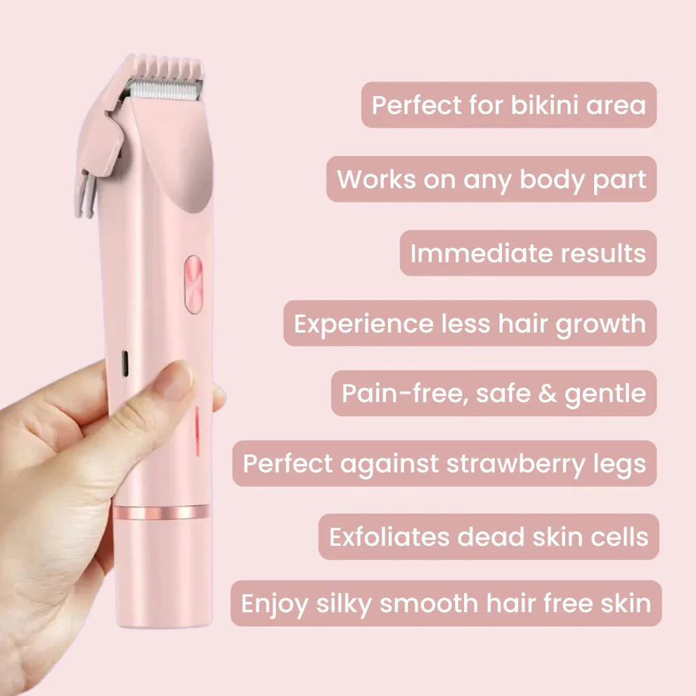 Electric Razors for Women 2 in 1 Bikini Trimmer Face Shavers Hair Removal for Underarms Legs Ladies Body Trimmer IPX7 Waterproof